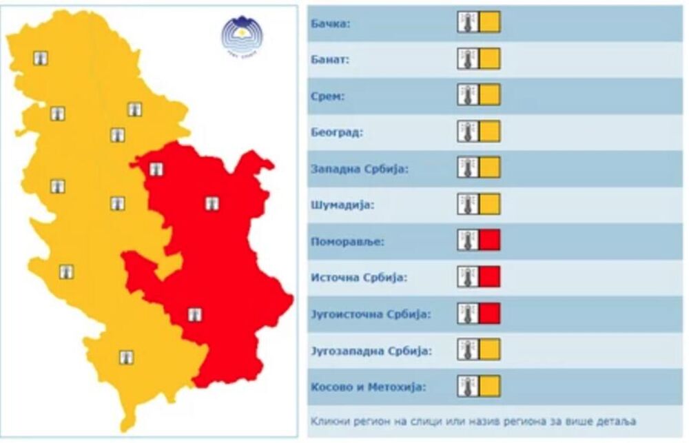 Meteoalarm za 12. avgust