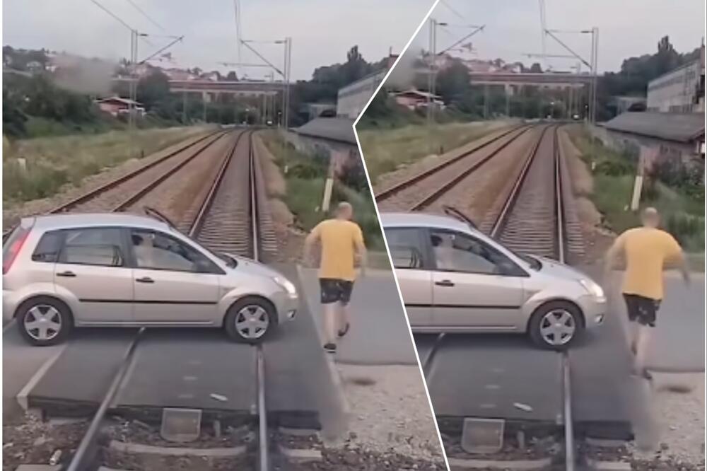 "Zaustavio automobil na pruzi samo da ovo kaže mašinovođi": Jeziv snimak sa pružnog prelaza u Srbiji (VIDEO)