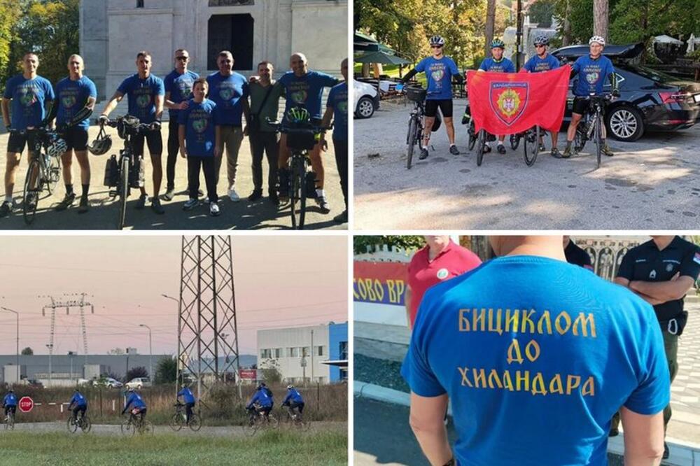 Naši žandarmi imaju srce veliko kao kuća: Ujedinjeni u velikoj borbi - krenuli biciklima do Hilandara, kapa dole!