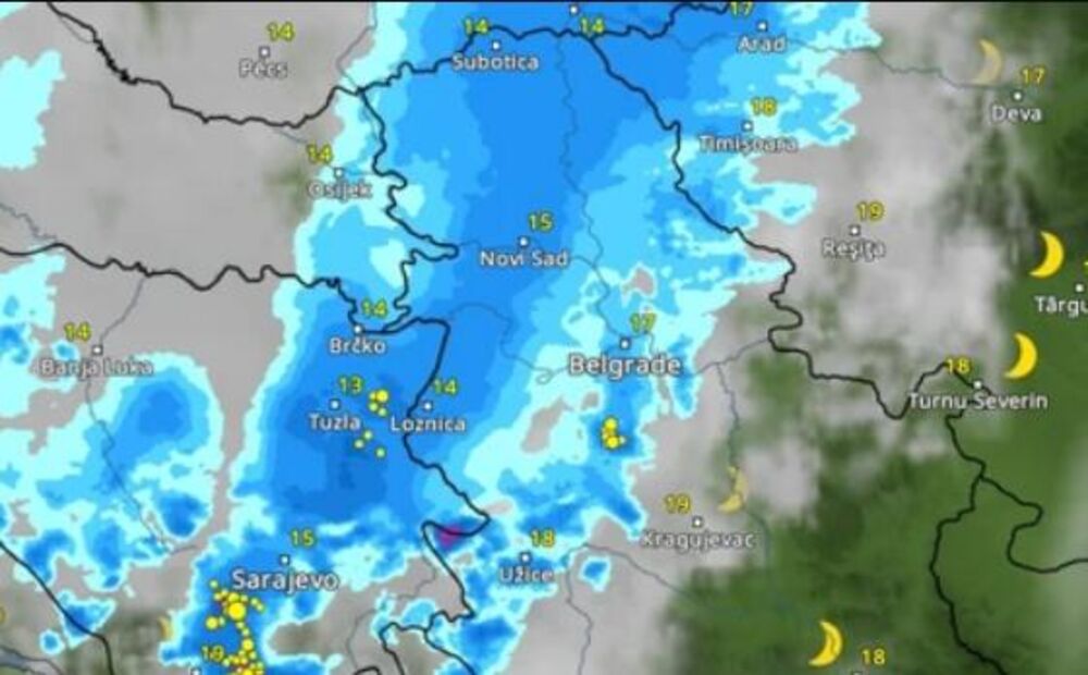 Temperature u Srbiji danas oko 22 sata