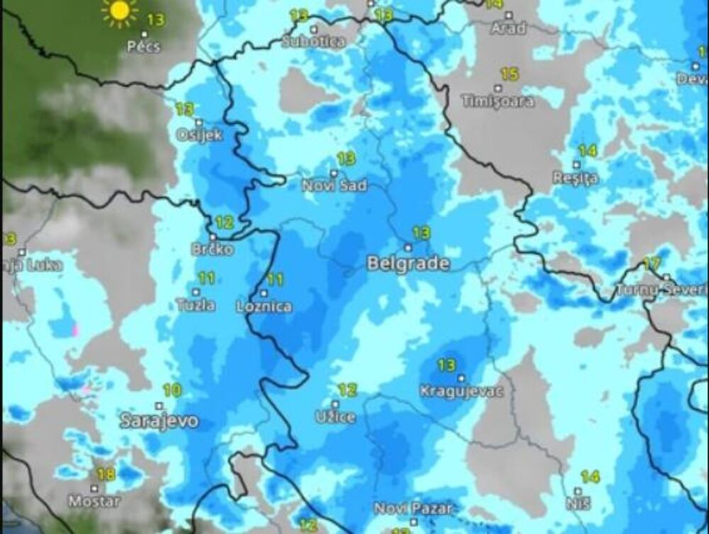 Temperature u Srbiji u noći sa subote na nedelju