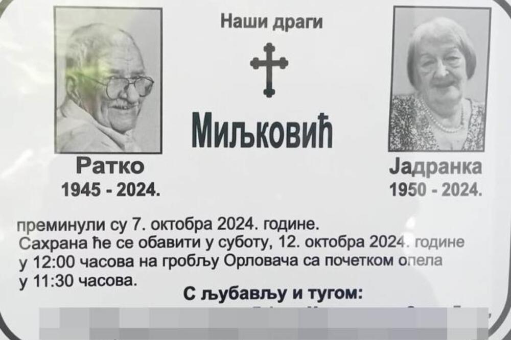 Ratko i Jadranka voleli se više od 50 godina: Sahranjen par iz Rakovice koji je stradao u požaru, evo ko su bili