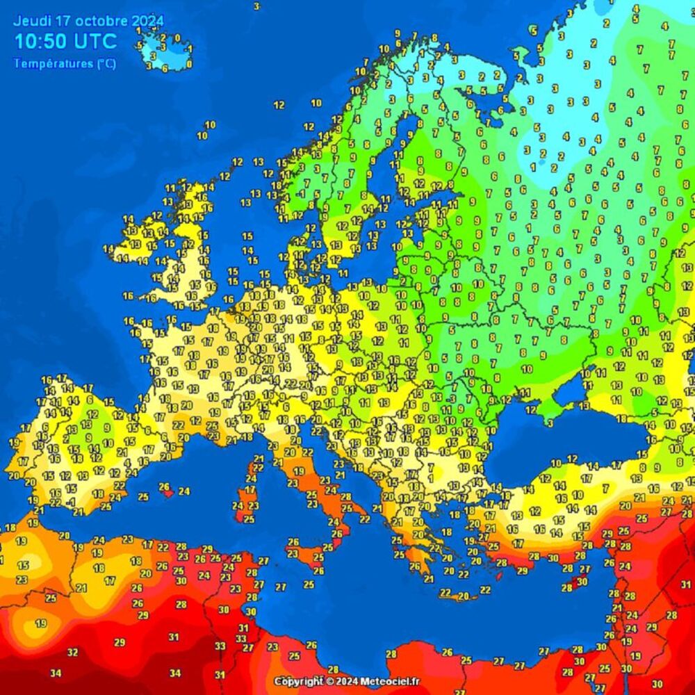 Temperature u Evropi