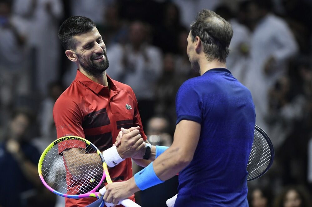 Novak Đoković i Rafael Nadal posle meča u Rijadu 