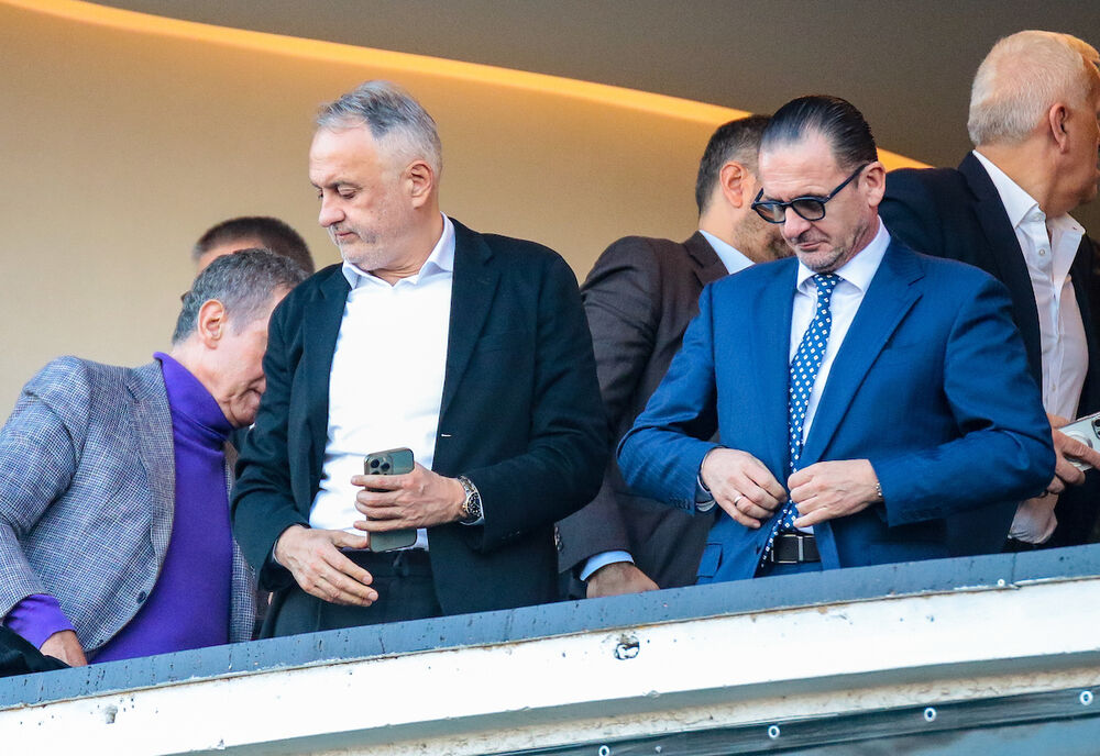 Dragan Đurić, Zoran Gajić i Predrag Mijatović na utakmici Partizana i Čukaričkog