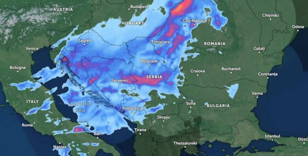 Kišonosni oblaci iznad regiona