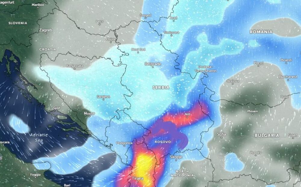 Kišonosni oblaci iznad regiona