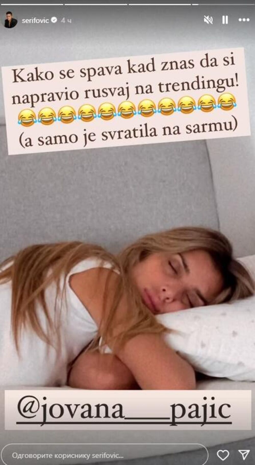 Jovana Pajić u krevetu kod Marije