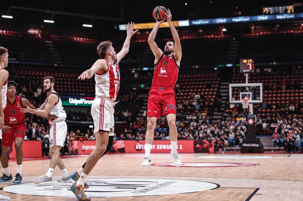 Zvezdin brodolom u Milanu! Olimpija izrešetala crveno-bele, Mirotić pokazao šta je klasa