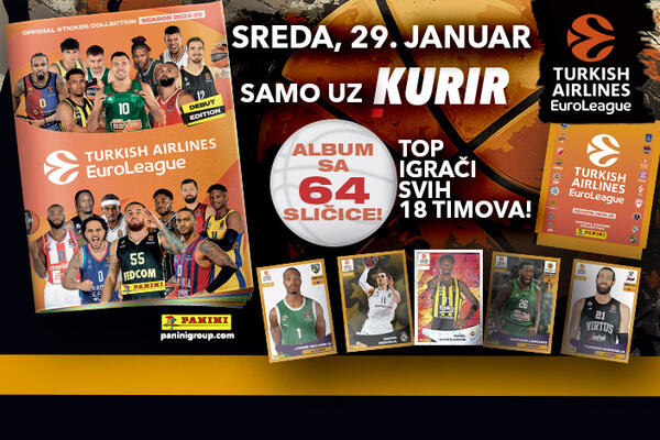 Ne propustite! U sredu, 29. januara, uz Kurir dobijate Paninijev ekskluzivni Album za sličice EUROLEAGUE 24/25!